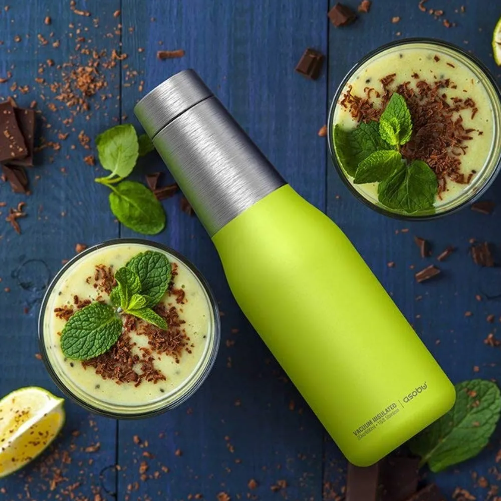 [OPEN BOX] ASOBU Oasis Vacuum Insulated Double Walled Water Bottle Lime 600 ml