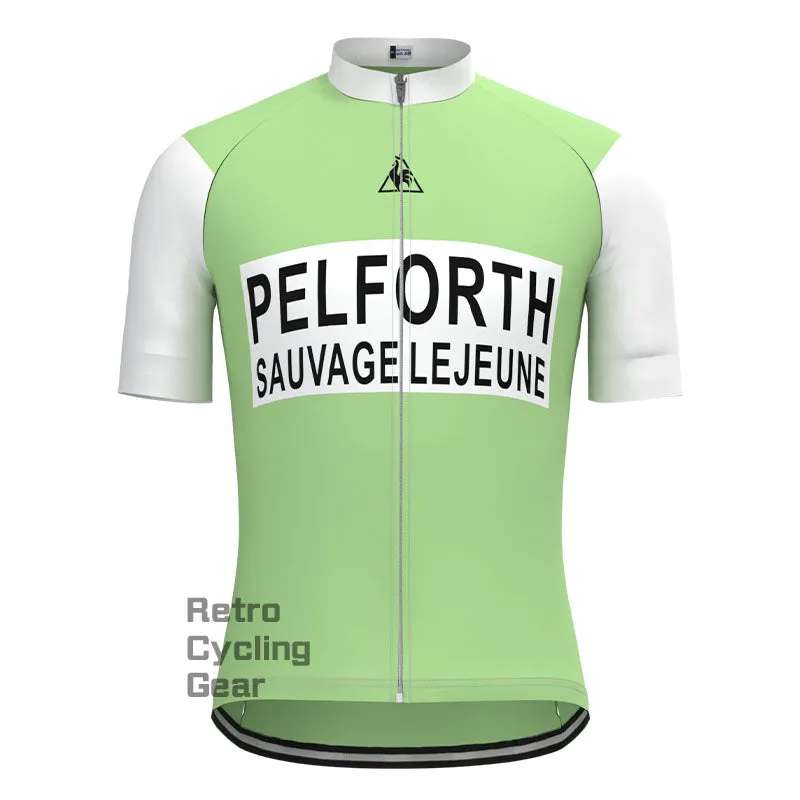PELFORTH Mint Green Retro Long Sleeve Cycling Kit