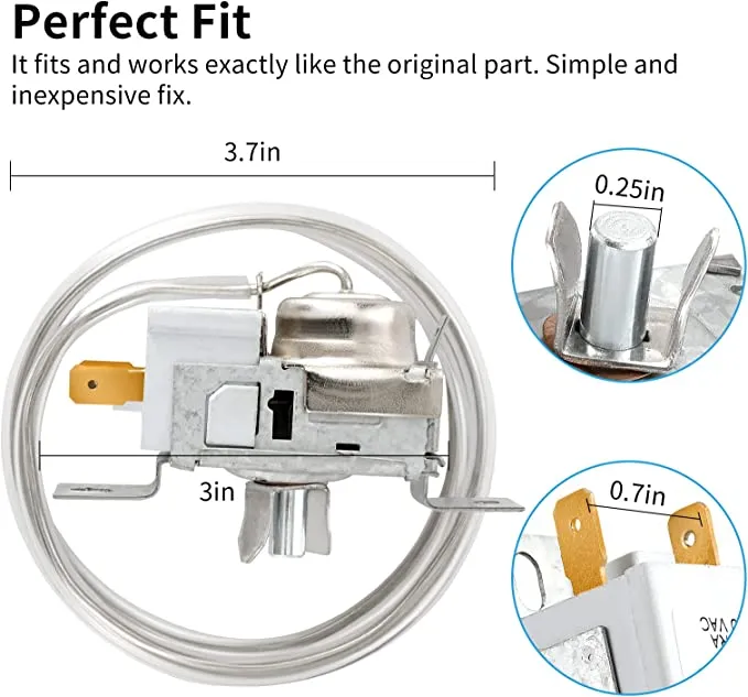 Refrigerator Cold Control Thermostat Replacement Fit for Whirlpool Kenmore Refrigerators 2198202 WP2198202 2161284 2198201 PS11739232 AP6006166
