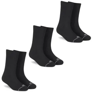 Solid Cotton Unisex Crew Black Socks - 3-Pair Set for All-Day Comfort