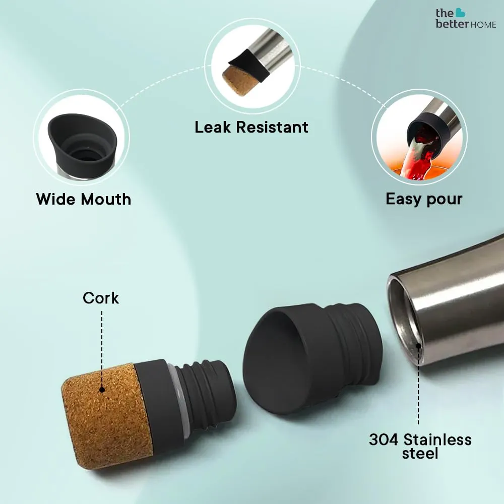 The Better Home 750ml Insulated Stainless Steel Water Bottle With Cork Cap | 8 hours Hot / 12 hours Cold | Hot And Cold Water For Office School Gym | Airtight | Leak Proof | BPA Free | pack of 20