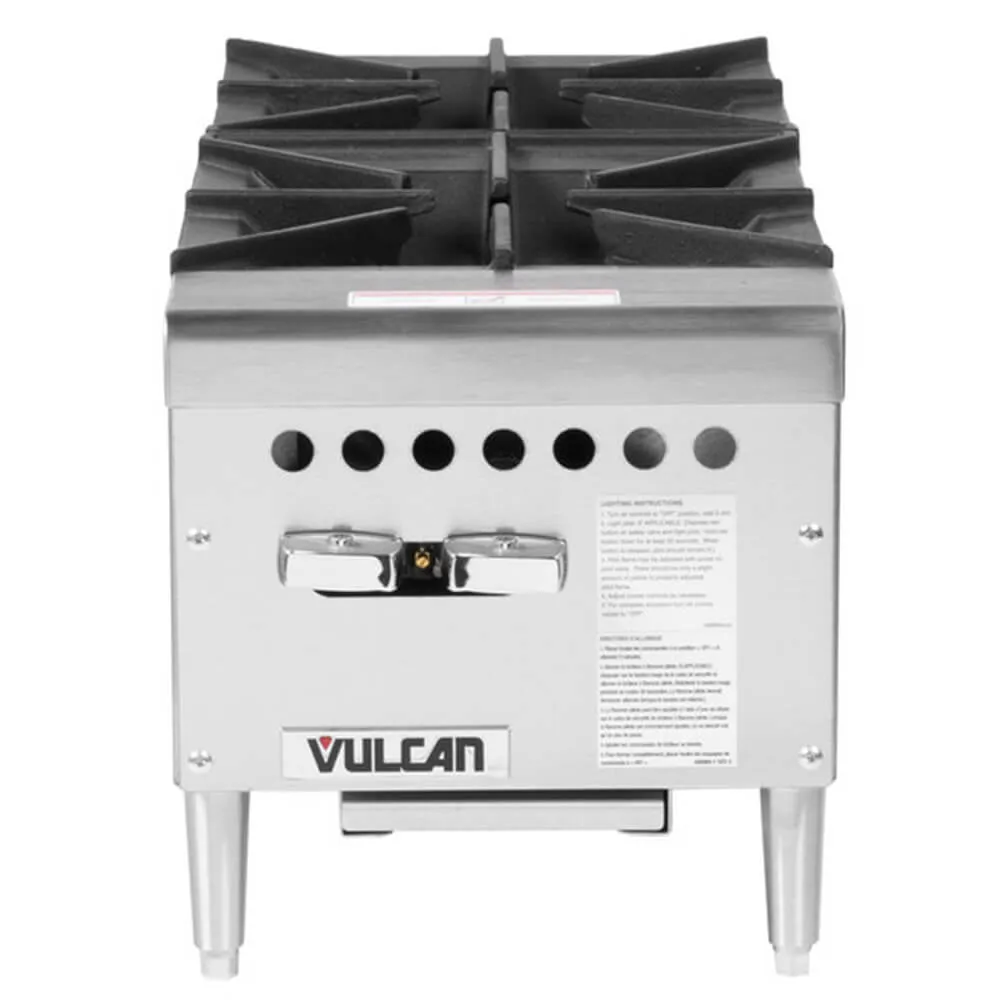 Vulcan VCRH12-1 Natural Gas 12" 2 Burner Countertop Range / Hot Plate - 50,000 BTU