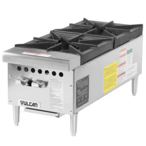 Vulcan VCRH12-1 Natural Gas 12" 2 Burner Countertop Range / Hot Plate - 50,000 BTU