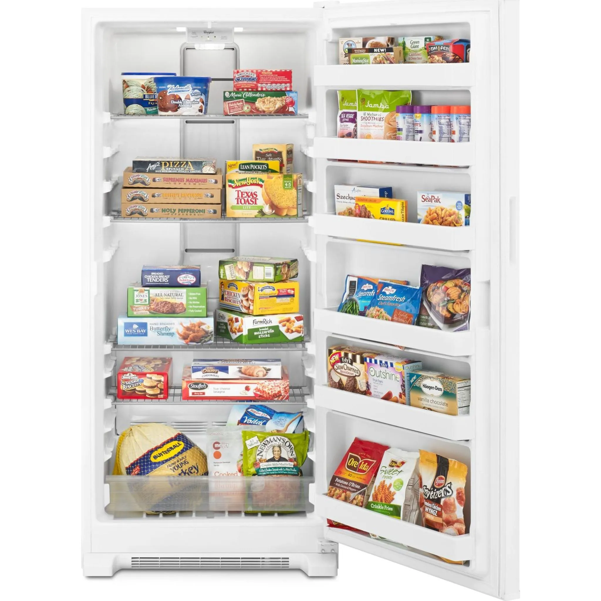 Whirlpool  18 cu.. ft. Upright Freezer with Adjustable Wire Shelves (WZF34X18DW)