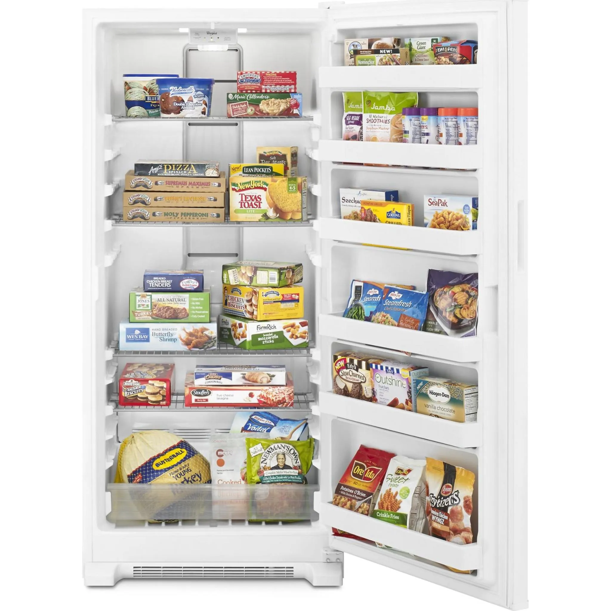 Whirlpool  18 cu.. ft. Upright Freezer with Adjustable Wire Shelves (WZF34X18DW)