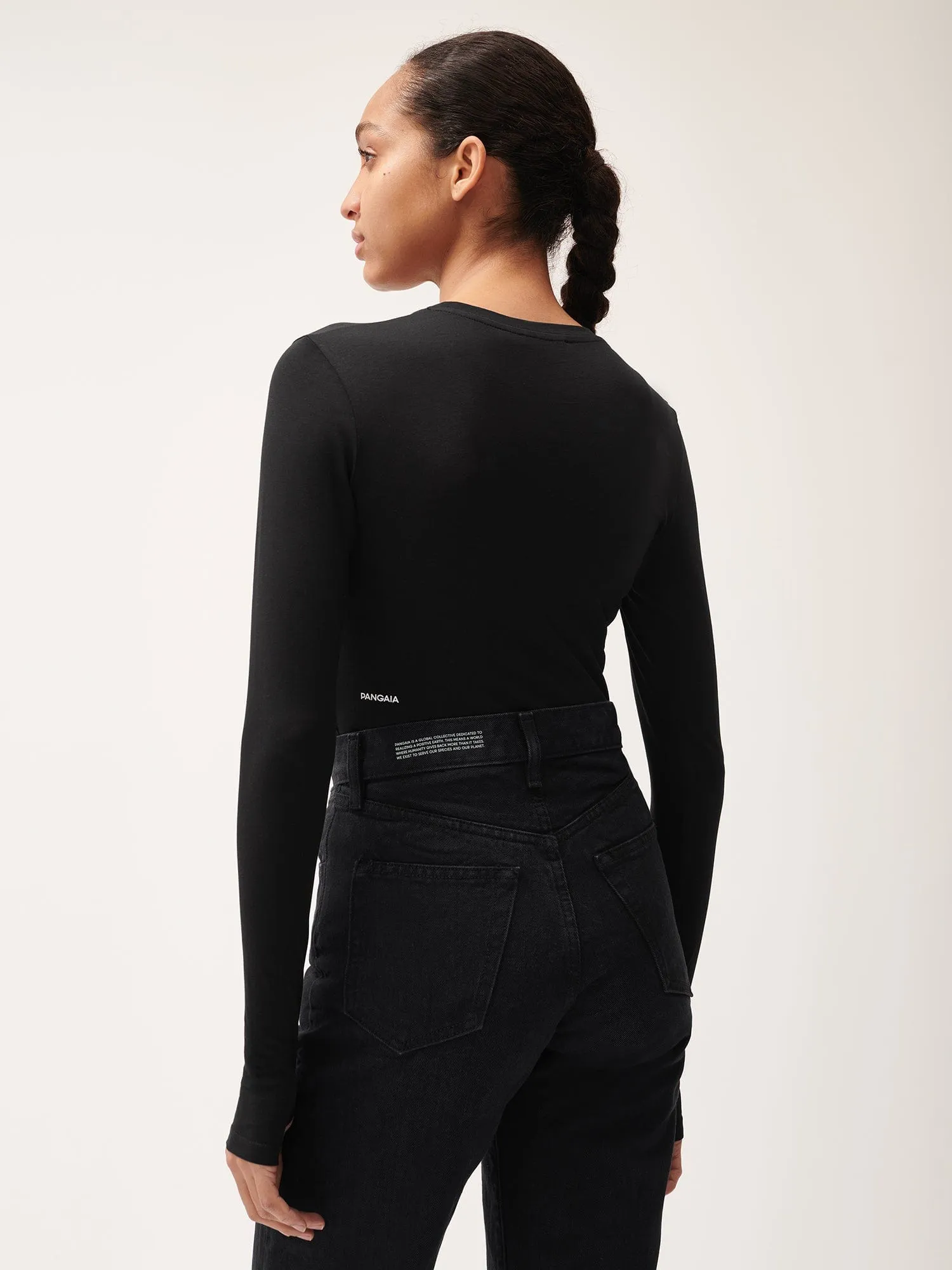 Womens 365 Cotton-Stretch Long-Sleeved Topblack